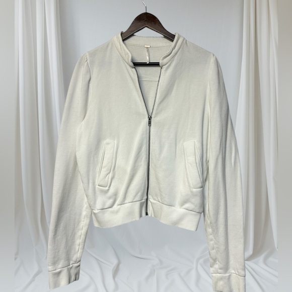 Free People Just For You puff sleeve zip up jacket - Picture 4 of 7